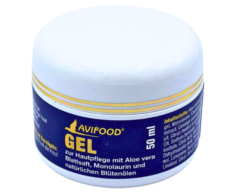 Avifood Gel 50 ml - Żel do Pielęgnacji Skóry Papug z Sokiem z Liści Aloe Vera i Naturalnymi Olejkami | Nawilżająca Pielęgnacja od ParrotPlanet.pl
