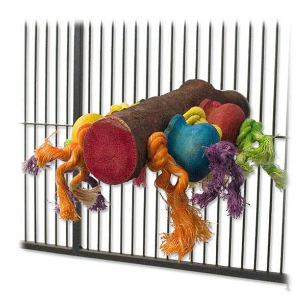 Perchoir en Bois avec Jouets pour Perroquets - 40 cm, Parrot Planet.fr