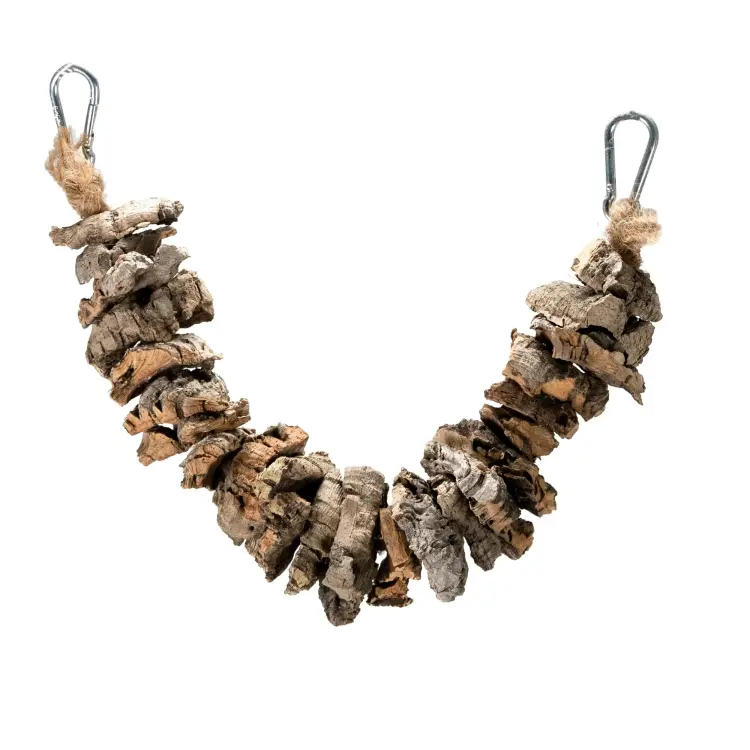 Pont en liège de chêne | 40 cm | Jouet naturel et balancoire pour petites et moyennes perruches de ParrotPlanet.fr