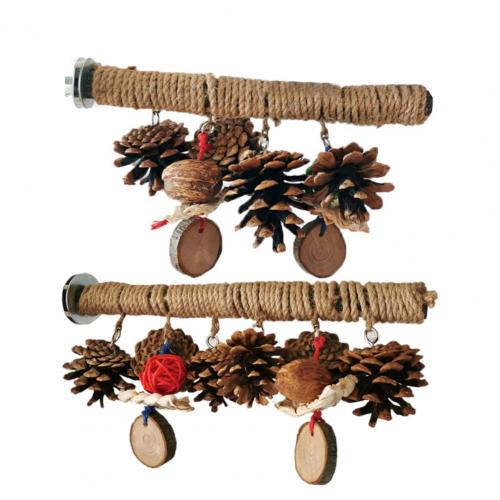 erchoir Naturel avec Jouets pour Petits et Moyens Perroquets  de ParrotPlanet.fr