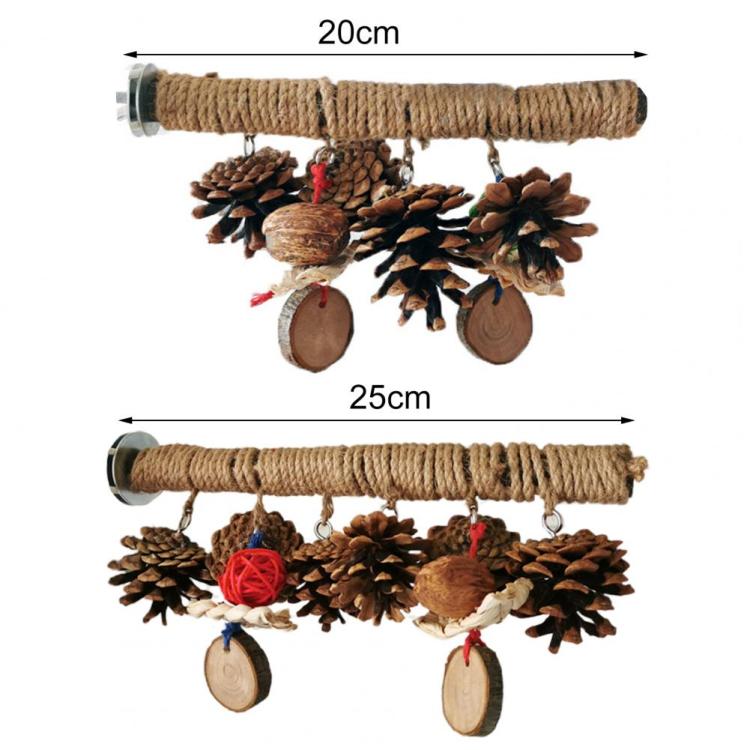 erchoir Naturel avec Jouets pour Petits et Moyens Perroquets  de ParrotPlanet.fr