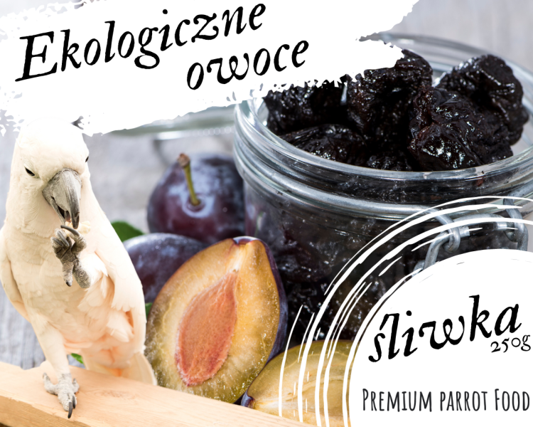 Premium Parrot Food - Ekologiczna Śliwka - dla wszystkich papug 250g od ParrotPlanet.pl