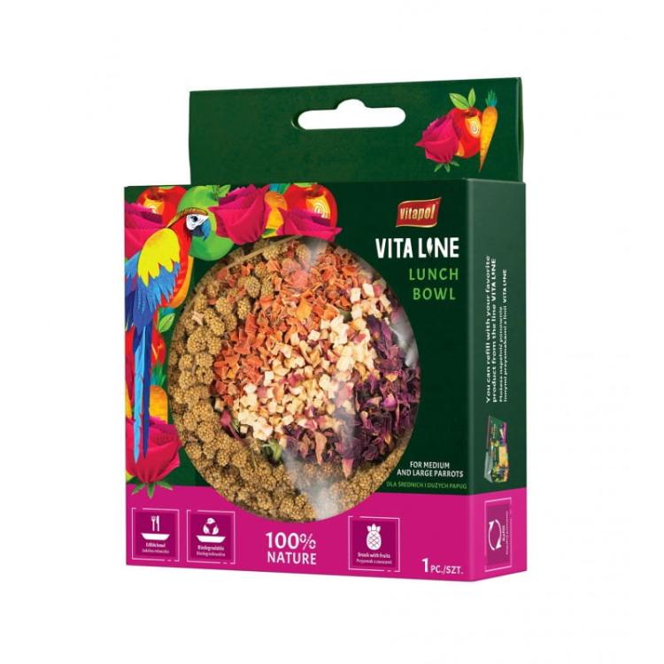 Vitapol Vitaline Lunch Bowl 250 g – Naturalna Miska Żerowania dla Średnich i Dużych Papug  od ParrotPlanet.pl