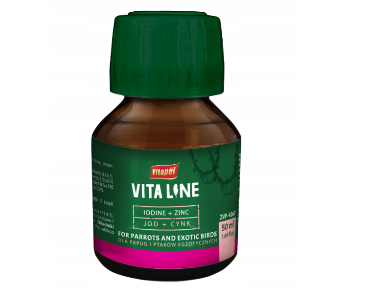 Vitapol VITALINE Zinc + Iode - Complément pour Perruches et Oiseaux Exotiques 50 ml de ParrotPlanet.fr