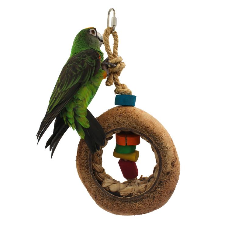Kokosowa Elipsa - Zabawka dla średnich i dużych papug od ParrotPlanet.pl