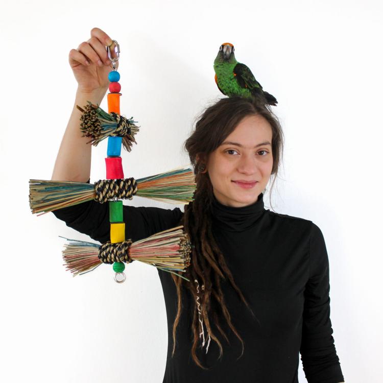 Rattanowy Szał - Zabawka dla małych i średnich papug od ParrotPlanet.pl