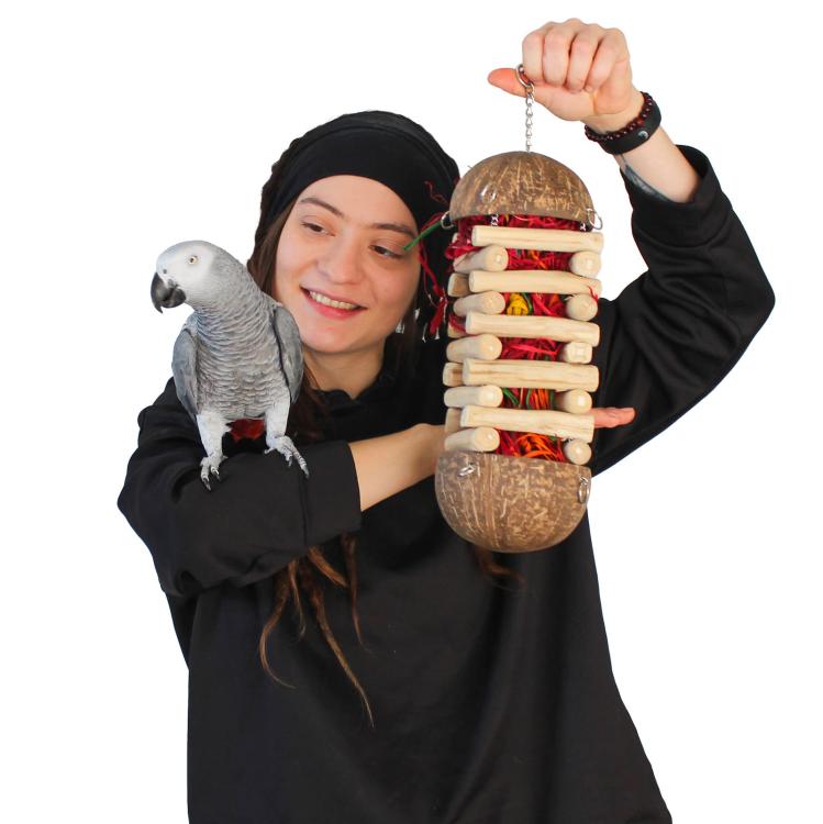 Natural baffle - Zabawka dla średnich i dużych papug od ParrotPlanet.pl