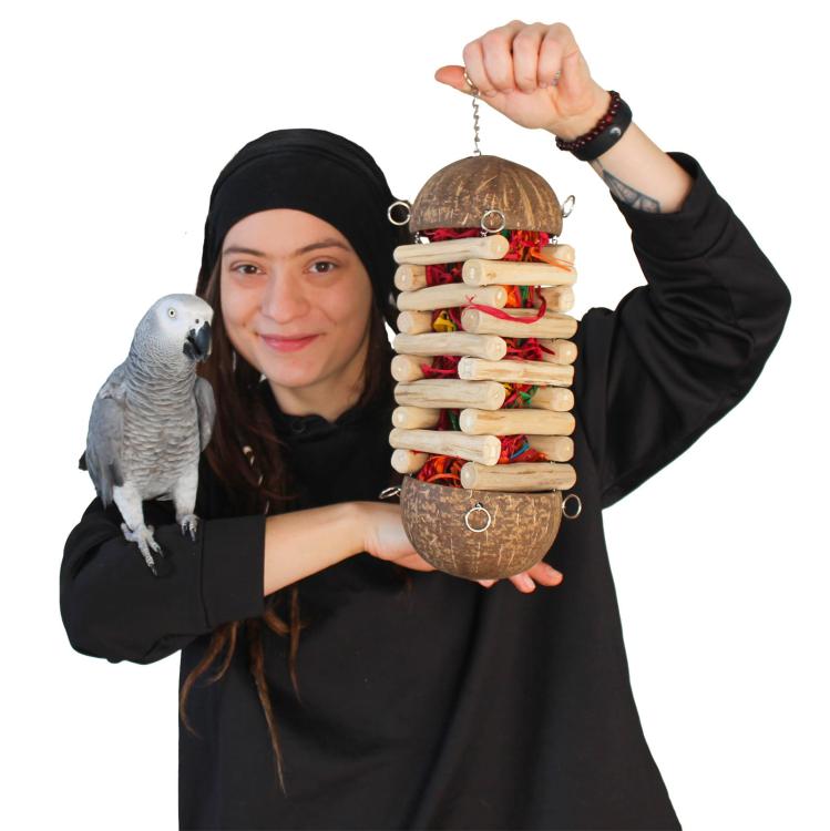 Natural baffle - Zabawka dla średnich i dużych papug od ParrotPlanet.pl