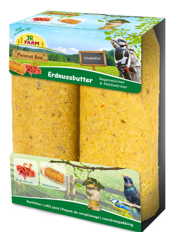 JR FARM Peanut Bar - baton orzechowy z dżdżownicami i mącznikami 2 sztuki 700g od ParrotPlanet.pl