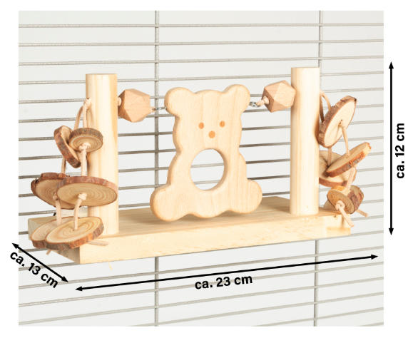 Teddy Bear Swing - zabawka do klatki z figurką misia dla papug | ok. 23 x 12 x 13 cm od ParrotPlanet.pl