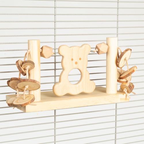 Teddy Bear Swing - zabawka do klatki z figurką misia dla papug | ok. 23 x 12 x 13 cm od ParrotPlanet.pl