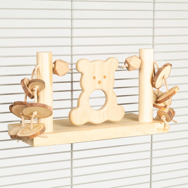 Teddy Bear Swing - zabawka do klatki z figurką misia dla papug | ok. 23 x 12 x 13 cm od ParrotPlanet.pl
