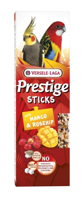 Versele Laga Prestige Sticks Big Parakeets with Mango & Rosehip 140g - kolby z mango i dziką różą dla średnich papug od Parrotplanet.pl