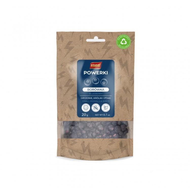 Powerki Vitapol – Borówka Liofilizowana 20 g – Naturalny Przysmak dla Papug | 100% Owoc od ParrotPlanet.pl
