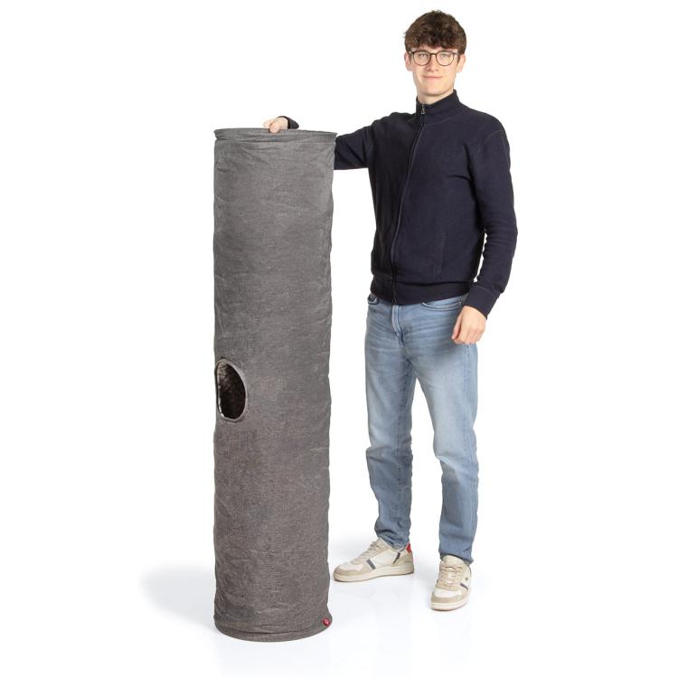 KOCI TUNEL z Pluszowym Futerkiem | XXL | Canadian Cat | jasnoszary/ciemnoszary | 150 x 35 cm od ParrotPlanet.pl