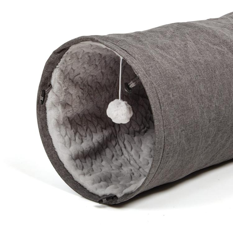 KOCI TUNEL z Pluszowym Futerkiem | XXL | Canadian Cat | jasnoszary/ciemnoszary | 150 x 35 cm od ParrotPlanet.pl