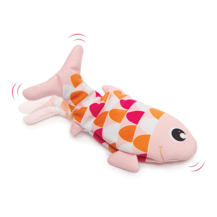 Groovy fish, zabawka, dla kota, różowa, 25 cm, z kocimiętką, ładowana USB od ParrotPlanet.pl