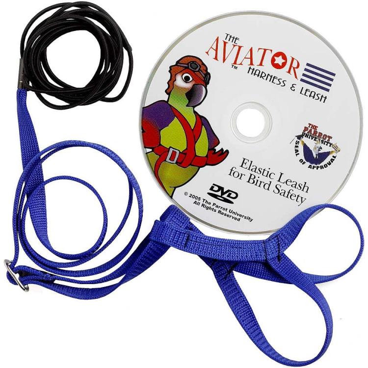 AVIATOR taille S bleu – harnais de vol pour perroquets de 190 à 450 g ParrotPlanet.fr