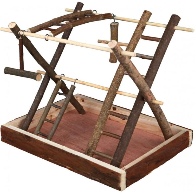 Parrot Gym - Drewniany Plac Zabaw dla papug 35x27x30 cm od ParrotPlanet.pl