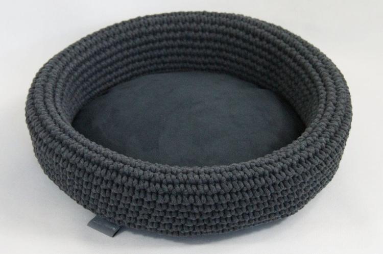 Coussin Ovale Parrotplanet en Corde de Coton pour Chat - Graphite de ParrotPlanet.fr