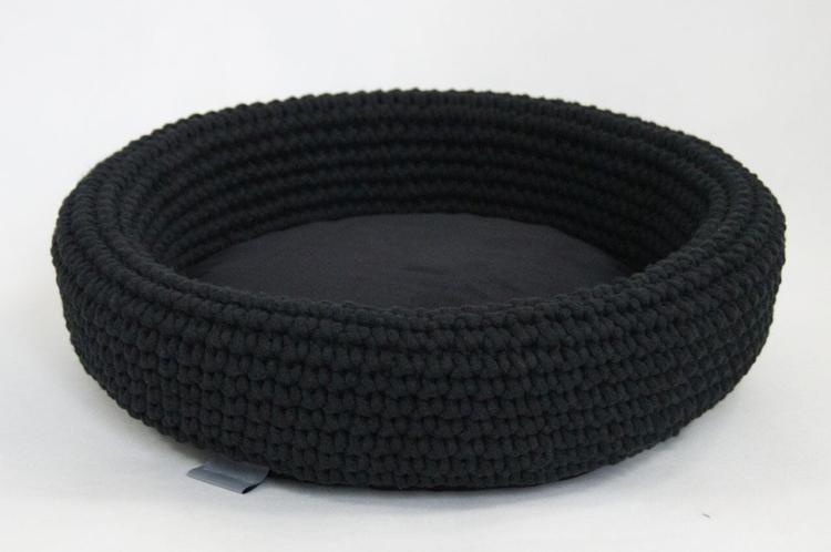 Coussin Oval en Corde pour Chat Parrotplanet – Fait à la Main Noir de ParrotPlanet.fr