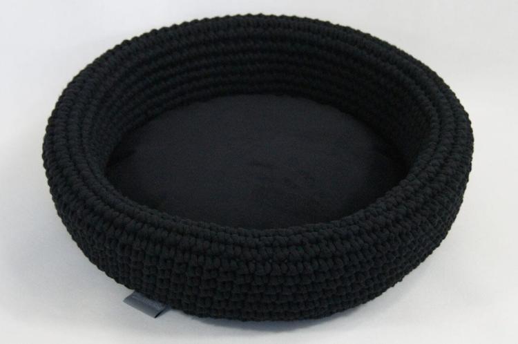 Coussin Oval en Corde pour Chat Parrotplanet – Fait à la Main Noir de ParrotPlanet.fr
