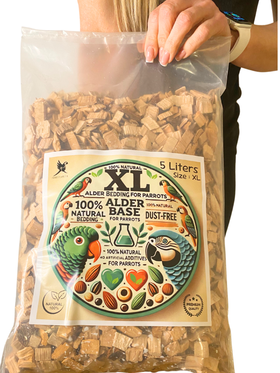 Zrębki Olchowe XL pour Grandes Perruches - Litière Naturelle 5 Litres de ParrotPlanet.fr