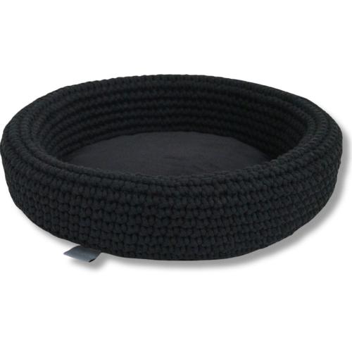Coussin Oval en Corde pour Chat Parrotplanet – Fait à la Main Noir de ParrotPlanet.fr