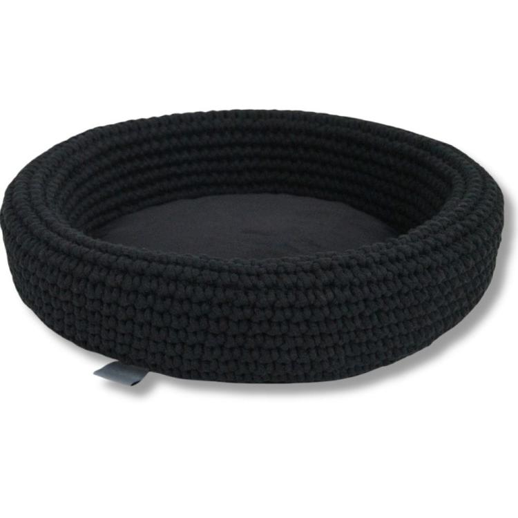 Coussin Oval en Corde pour Chat Parrotplanet – Fait à la Main Noir de ParrotPlanet.fr