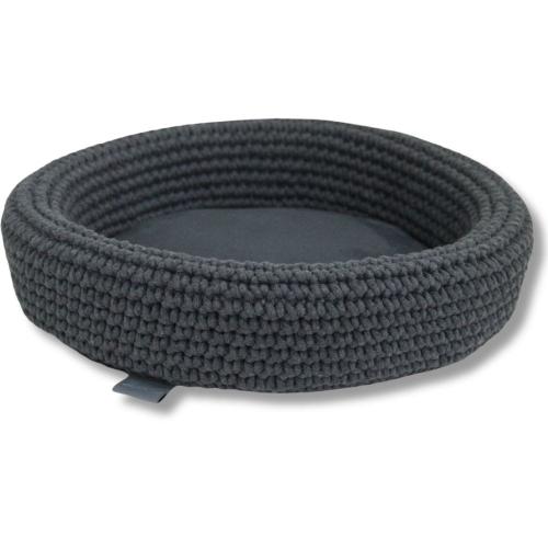Coussin Ovale Parrotplanet en Corde de Coton pour Chat - Graphite de ParrotPlanet.fr