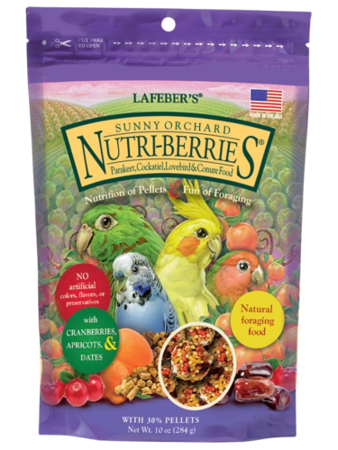 Lafeber Nutri-Berries Sunny Orchard – aliment complet aux fruits pour petits et moyens perroquets, 284 g ParrotPlanet.fr