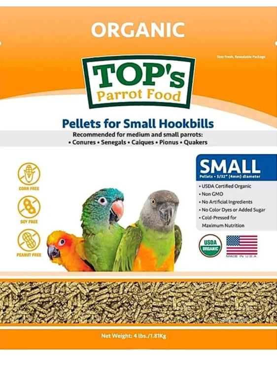 TOP’s Small Hookbills – granulés BIO pour calopsittes et petits perroquets, 1,36 kg  od ParrotPlanet.fr