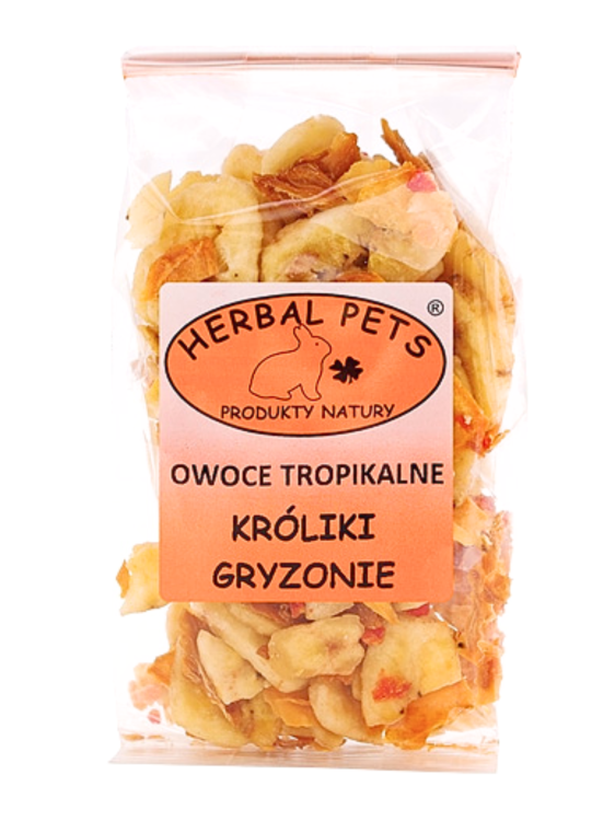 Snack naturel aux fruits tropicaux pour lapins et rongeurs - 75g  de  Parrotplanet.fr