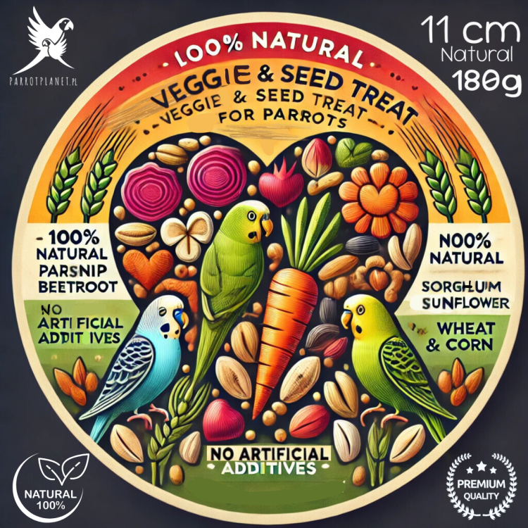 Parrot Planet - Cœur XL aux noix et légumes pour perroquets - 180g de ParrotPlanet.fr