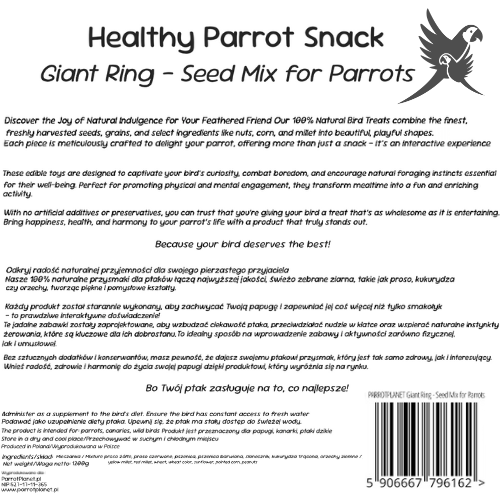 Mélange de graines géant pour perruches Parrot Planet - 1,2 kg de ParrotPlanet.fr