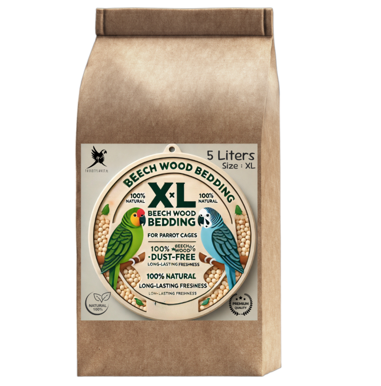 Bukowe Zrębki, Rozmiar XL – Naturalne Podłoże dla Dużych Papug 5L od ParrotPlanet.pl