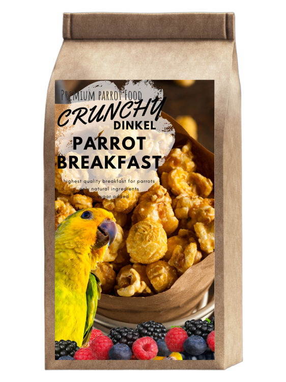 Crunchy Dinkel Parrot Breakfast - Papuzie danie śniadaniowe, lub obiadowe na ciepło lub zimno dla wszystkich papug 100g od ParrotPlanet.pl