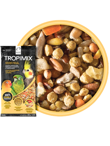 Hagen Hari Tropimix Cockatiels i Lovebirds - Zbilansowany pokarm premium z granulatem dla nimf i innych mniejszych papug 908g od ParrotPlanet.pl