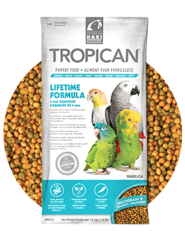 Hagen HARI Tropican Lifetime Granules 820g – alimentation complète pour perroquets adultes ParrotPlanet.fr