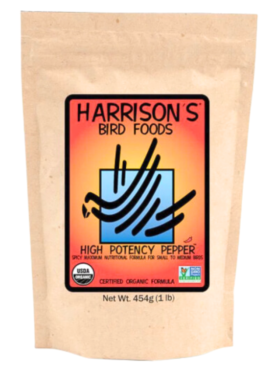Harrison`s High Potency Fine PEPPER - 100% Organic Parrot Food - Granulat średnioziarnisty dla ptaków o zwiększonym zapotrzebowniu na białko i tłuszcze (okres pierzenia, bądź wzrostu) 450g  od ParrotPlanet.pl