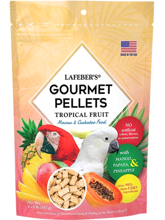 Lafeber Gourmet Pellets - Tropical Fruit - Macaw &amp; Cockatoo - Zbilansowany pokarm: granulat z owocami dla AR I KAKADU 567g od ParrotPlanet.pl