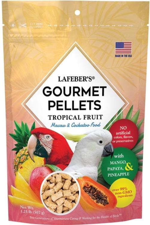 Lafeber Gourmet Pellets - Tropical Fruit - Macaw & Cockatoo - Zbilansowany pokarm: granulat z owocami dla AR I KAKADU 567g od ParrotPlanet.pl