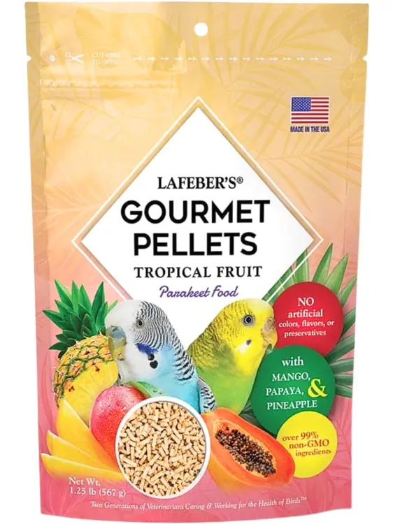 Lafeber Gourmet Pellets Tropical Fruit Budgies – granulés complets aux fruits tropicaux pour perruches ondulées, 567 g  ParrotPlanet.fr