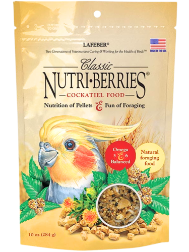 Lafeber Nutri-Berries Classic Cockatiel – boules nutritives aux graines avec 8 % de granulés pour petits et moyens perroquets, 284 g ParrotPlanet.cz