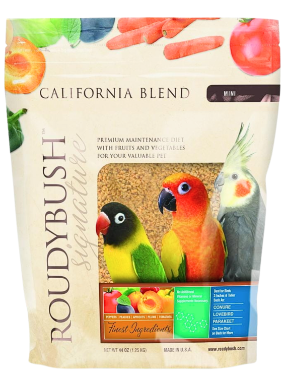 RoudyBush California Blend Mini 1,25 kg – calopsittes, inséparables, perruches ondulées et similaires  de ParrotPlanet.fr
