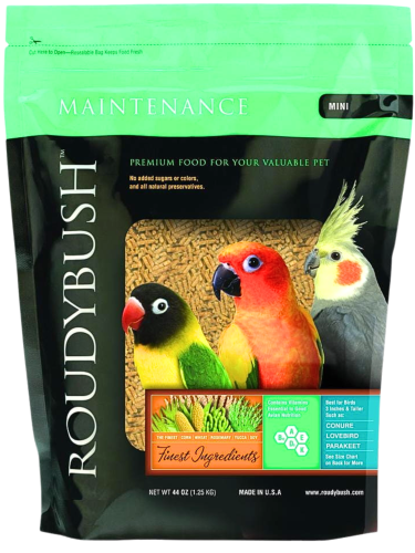 RoudyBush Maintenance Mini 0,628kg - Granulat naturalny dla nimf i innych małych i średnich papug od ParrotPlanet.pl