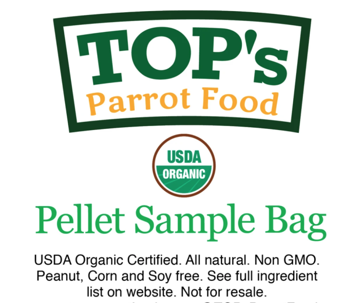 TOP's Parrot Pellets for All Size HookBills - Organiczny granulat Top's dla wszystkich gatunków PaPug 56g -PRÓBKA od ParrotPlanet.pl