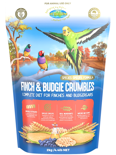 VETAFARM- Finch and Budgie Crumbles - Całoroczny granulat dla papużek falistych i innych małych papug 450g od ParrotPlanet.pl