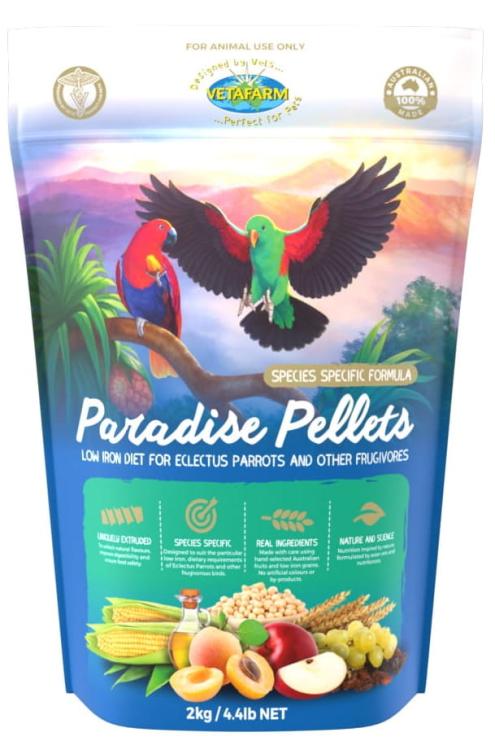 VETAFARM- PARADISE PELLETS - Rajski granulat dla WSZYSTKICH papug i barwnic 2kg  od ParrotPlanet.pl