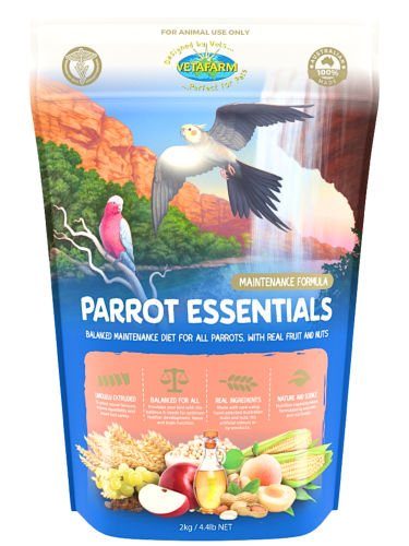 VETAFARM- PARROT ESSENTIALS - Całoroczny granulat ORZECHOWO-OWOCOWY dla WSZYSTKICH PAPUG 2kg od ParrotPlanet.pl